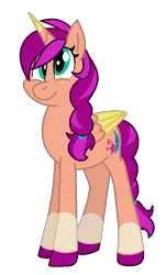 Size: 478x793 | Tagged: safe, artist:marshalia147, derpibooru import, sunny starscout, alicorn, g5, my little pony: a new generation, female, image, png, race swap, simple background, sunnycorn, transparent background