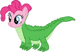 Size: 510x356 | Tagged: safe, artist:qjosh, derpibooru import, gummy, pinkie pie, alligator, pony, character to character, female, g4, image, png, solo, transformation, transformation sequence