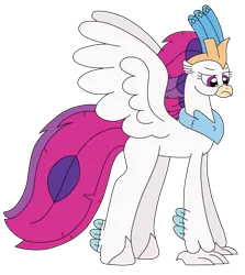 Size: 2182x2448 | Tagged: safe, artist:supahdonarudo, derpibooru import, queen novo, classical hippogriff, hippogriff, my little pony: the movie, atg 2024, g4, image, newbie artist training grounds, png, simple background, standing, transparent background