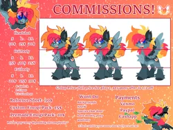 Size: 8000x6000 | Tagged: safe, artist:crazysketch101, derpibooru import, oc, oc:crazy looncrest, pegasus, pony, advertisement, commission info, image, money, png, sunglasses, unshorn fetlocks