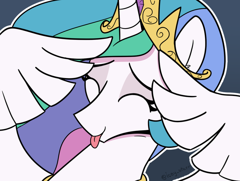 Size: 1633x1231 | Tagged: safe, artist:icey, derpibooru import, princess celestia, alicorn, pony, ah eto bleh, cake, cakelestia, female, food, g4, image, mare, meme, png, ponified meme, smiling, tongue out, wing hands, wings