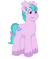 Size: 640x725 | Tagged: safe, artist:jazzhooves, derpibooru import, moose, g1, g5, my little pony: tell your tale, bow, g1 to g5, generation leap, image, jpeg, male, oakly, simple background, smiling, solo, tail, tail bow, white background