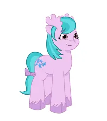 Size: 640x725 | Tagged: safe, artist:jazzhooves, derpibooru import, moose, g1, g5, my little pony: tell your tale, bow, female, g1 to g5, generation leap, image, jpeg, oakly, simple background, smiling, solo, tail, tail bow, white background