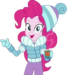 Size: 2274x2520 | Tagged: safe, derpibooru import, edit, edited screencap, editor:homersimpson1983, screencap, pinkie pie, human, equestria girls, background removed, clothes, female, g4, image, not a vector, png, solo, winter outfit