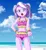 Size: 2315x2504 | Tagged: safe, artist:uotapo, diamond tiara, equestria girls, angry, angry at you, beach, belly button, clothes, cloud, female, image, jpeg, looking at you, ocean, sand, skirt swimsuit, sky, solo, stupid sexy diamond tiara, swimsuit, two-piece swimsuit