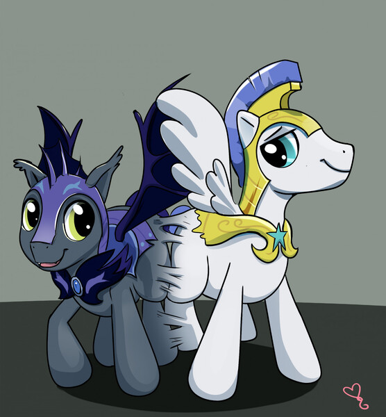 Size: 1187x1280 | Tagged: safe, artist:softballoonpony, derpibooru import, bat pony, goo, pegasus, pony, duo, happy, human to pony, image, jpeg, male, mitosis, night guard, royal guard, transformation, transformation sequence