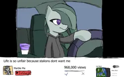 Size: 1280x800 | Tagged: safe, anonymous artist, derpibooru import, marble pie, earth pony, alone, car, car interior, car seat, clothes, coffee cup, cup, cup holder, depressed, driving, elliot rodger, female, forever alone, grimdark description, grimdark in the description, grimdark source, hoodie, image, imminent death, implied straight, incel, kony 2012, lonely, meme, moments before disaster, png, steering wheel, suggestive description, suggestive source, this will end in death, virgin, window, youtube, youtube video