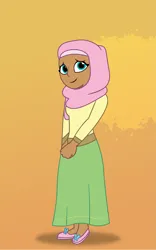 Size: 1125x1800 | Tagged: safe, artist:prixy05, derpibooru import, fluttershy, human, clothes, female, g4, gradient background, hijab, human coloration, humanized, image, moderate dark skin, png, solo