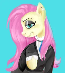 Size: 1800x2000 | Tagged: safe, derpibooru import, fluttershy, pegasus, pony, fake it 'til you make it, breasts, clothes, delicious flat chest, female, flattershy, g4, goth, image, png, solo