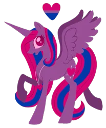 Size: 551x666 | Tagged: safe, artist:moondeer1616, derpibooru import, oc, oc:heart sparkle, unofficial characters only, alicorn, pony, bisexual, bisexual pride flag, female, g4, heart necklace, image, jewelry, limited palette, mare, necklace, png, pride, pride flag, simple background, transparent background