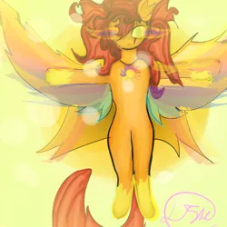 Size: 5000x5000 | Tagged: safe, artist:derpyshy, derpibooru import, oc, oc:dusty, original species, pegasus, semi-anthro, "lost paradise", belly, curvy, hourglass figure, humanoid torso, image, png