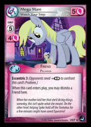 Size: 344x480 | Tagged: safe, derpibooru import, derpy hooves, mayor mare, earth pony, pegasus, pony, do princesses dream of magic sheep, ccg, duo, enterplay, female, g4, giant pony, high magic, image, jpeg, macro, mare, merchandise, my little pony collectible card game