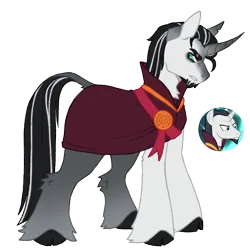 Size: 1000x1000 | Tagged: safe, artist:kazmuun, derpibooru import, chancellor neighsay, classical unicorn, pony, unicorn, alternate hairstyle, beard, clothes, cloven hooves, facial hair, horn, image, leonine tail, male, markings, png, redesign, robe, simple background, solo, stallion, transparent background, unshorn fetlocks