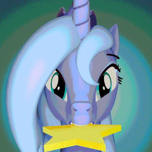Size: 1080x1080 | Tagged: safe, artist:wissle, derpibooru import, princess luna, alicorn, pony, 3d, animated, atg 2024, blender, female, g4, gif, image, looking at you, mare, newbie artist training grounds, s1 luna, simple background, solo, stars