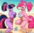 Size: 1992x1931 | Tagged: suggestive, artist:burgerkiss, derpibooru import, pinkie pie, spike, twilight sparkle, anthro, dragon, earth pony, unguligrade anthro, unicorn, age difference, alternate hairstyle, beach, bikini, breasts, busty pinkie pie, busty twilight sparkle, clothes, female, g4, image, jpeg, male, ocean, pinkiespike, shipping, smiling, spike gets all the mares, straight, stupid sexy pinkie, stupid sexy twilight, sweat, swimsuit, trio, twispike, unicorn twilight, water