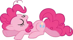 Size: 3000x1653 | Tagged: safe, artist:catachromatic, derpibooru import, pinkie pie, earth pony, pony, .svg available, eyes closed, female, image, lying down, mare, open mouth, png, prone, show accurate, simple background, sleeping, solo, stock vector, transparent background, vector