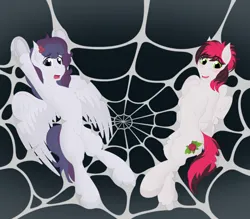 Size: 1280x1120 | Tagged: safe, artist:antonesko, ponerpics import, oc, unofficial characters only, pony, semi-anthro, female, image, jpeg, mare, spider web