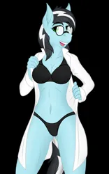 Size: 800x1280 | Tagged: suggestive, artist:antonesko, ponerpics import, oc, unofficial characters only, anthro, bikini, breasts, clothes, female, glasses, image, jpeg, swimsuit