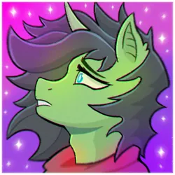 Size: 894x894 | Tagged: safe, artist:zefir_vibe, derpibooru import, oc, unofficial characters only, pony, unicorn, friendship is magic, sounds of silence, the beginning of the end, abstract background, background, blue eyes, bust, clothes, commission, digital art, ear fluff, eyebrows, female, floppy ears, g4, gradient background, gradient mane, green, high res, horn, image, jpeg, male, my little pony, night, open mouth, open smile, portrait, shiny mane, short mane, signature, smiling, solo, space, sparkly eyes, stallion, starry background, stars, straight, two toned mane, unicorn horn, unicorn oc, wind, wingding eyes, ych result, your character here