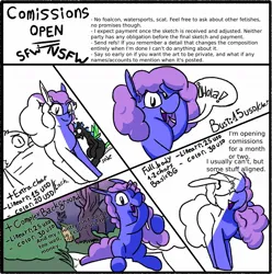 Size: 1222x1230 | Tagged: safe, artist:cammy, derpibooru import, advertisement, comic, commission info, commissions open, dusk, image, jpeg, twilight (astronomy)