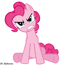 Size: 900x900 | Tagged: safe, artist:sirspikensons, derpibooru import, pinkie pie, earth pony, pony, putting your hoof down, angry, female, g4, image, mare, png, simple background, solo, transparent background, vector