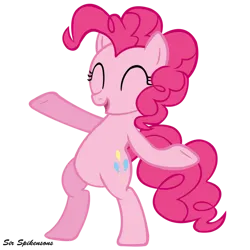 Size: 900x900 | Tagged: safe, artist:sirspikensons, derpibooru import, pinkie pie, earth pony, pony, baby cakes, bipedal, eyes closed, female, g4, image, mare, png, simple background, solo, transparent background, vector