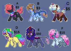 Size: 1986x1413 | Tagged: safe, artist:bluemoon, derpibooru import, oc, unofficial characters only, earth pony, hybrid, kirin, original species, pegasus, pony, shark, shark pony, unicorn, zony, adoptable, advertisement, commission info, horn, image, png, prices