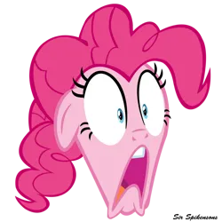 Size: 900x900 | Tagged: safe, artist:sirspikensons, derpibooru import, pinkie pie, pony, mmmystery on the friendship express, female, g4, head only, image, mare, png, shocked, simple background, transparent background, vector