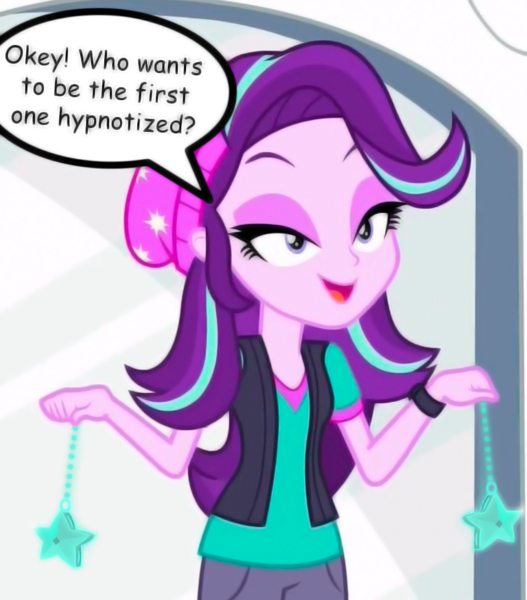 Size: 960x1092 | Tagged: safe, artist:paco777yuyu, derpibooru import, edit, edited screencap, screencap, starlight glimmer, human, equestria girls, female, g4, goddess, hypno eyes, hypnosis, hypnotic, hypnotized, image, obey, pendulum, pendulum swing, png, solo, solo female, solo focus