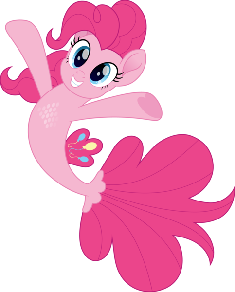 Size: 1609x2000 | Tagged: safe, artist:cloudy glow, derpibooru import, part of a set, pinkie pie, earth pony, seapony (g4), arms wide open, female, g4, grin, image, movie accurate, png, seaponified, seapony pinkie pie, simple background, smiling, solo, species swap, transparent background