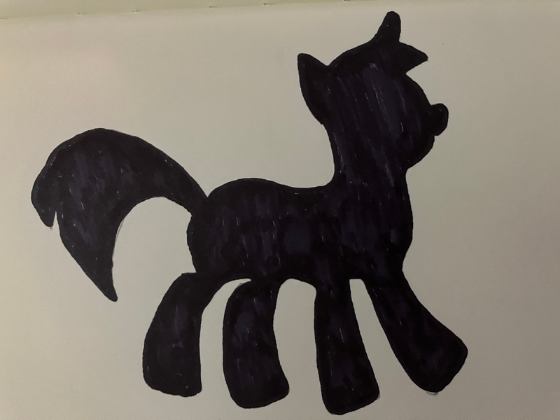 Size: 4032x3024 | Tagged: safe, artist:mlpfantealmintmoonrise, derpibooru import, twilight sparkle, twilight sparkle (alicorn), alicorn, the cutie map, atg 2024, g4, hidden wings, image, jpeg, monochrome, newbie artist training grounds, pencil drawing, scene interpretation, sillhouette, solo, traditional art