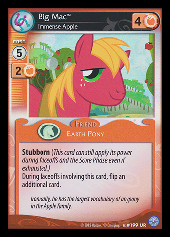 Size: 344x480 | Tagged: safe, derpibooru import, big macintosh, earth pony, pony, ccg, enterplay, g4, image, jpeg, male, merchandise, my little pony collectible card game, premiere, solo, stallion