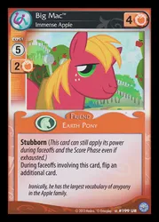 Size: 344x480 | Tagged: safe, derpibooru import, big macintosh, earth pony, pony, ccg, enterplay, g4, image, jpeg, male, merchandise, my little pony collectible card game, premiere, solo, stallion