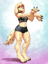 Size: 3000x4000 | Tagged: suggestive, artist:mykegreywolf, derpibooru import, oc, unofficial characters only, anthro, diamond dog, clothes, diamond dog oc, female, high res, image, png, shorts, solo, sports bra, sports shorts