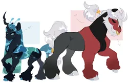 Size: 8173x5305 | Tagged: safe, artist:glorymoon, derpibooru import, lord tirek, queen chrysalis, ponified, pony, female, image, male, png, ship:chrysirek, shipping, straight