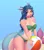 Size: 2620x3000 | Tagged: safe, artist:nika-rain, derpibooru import, oc, unofficial characters only, anthro, hybrid, original species, shark, shark pony, barely pony related, beach, breasts, clothes, image, png, solo, swimsuit