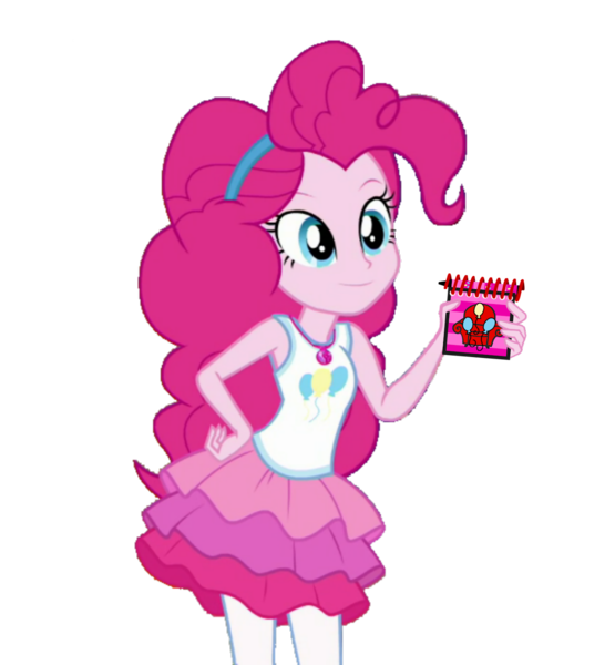 Size: 1308x1414 | Tagged: safe, artist:blockslikepl, derpibooru import, edit, edited screencap, screencap, pinkie pie, human, equestria girls, blue's clues, clothes, g4, geode of sugar bombs, handy dandy notebook, image, magical geodes, not a vector, png, simple background, transparent background