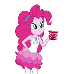 Size: 1308x1414 | Tagged: safe, artist:blockslikepl, derpibooru import, edit, edited screencap, screencap, pinkie pie, human, equestria girls, blue's clues, clothes, g4, geode of sugar bombs, handy dandy notebook, image, magical geodes, not a vector, png, simple background, transparent background