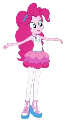 Size: 368x677 | Tagged: safe, artist:blockslikepl, derpibooru import, pinkie pie, human, equestria girls, clothes, female, g4, image, low quality, png, simple background, slender, solo, spread arms, tanktop, thin, transparent background