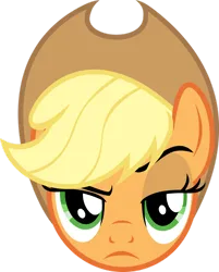 Size: 1024x1272 | Tagged: safe, artist:aethon056, derpibooru import, applejack, pony, applejack's hat, cowboy hat, eyebrows, female, g4, hat, head only, image, png, raised eyebrow, simple background, trade ya!, transparent background, vector