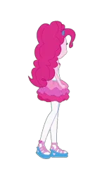 Size: 480x774 | Tagged: safe, artist:blockslikepl, derpibooru import, edit, edited screencap, screencap, pinkie pie, human, equestria girls, back of head, clothes, female, g4, image, not a vector, platform shoes, png, simple background, skirt, slender, solo, standing, thin, transparent background, turning