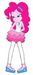 Size: 612x1354 | Tagged: safe, artist:blockslikepl, derpibooru import, edit, edited screencap, screencap, pinkie pie, human, equestria girls, background removed, clothes, female, g4, image, not a vector, platform shoes, png, simple background, slender, solo, standing, tanktop, thin, transparent background