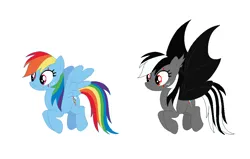 Size: 1055x669 | Tagged: artist needed, safe, anonymous artist, artist:selenaede, derpibooru import, rainbow dash, oc, oc:count dashula, bat pony, pegasus, pony, undead, vampire, alternate design, base used, bat ponified, black and white mane, colored wings, cute, dashabetes, ear tufts, fangs, female, flying, freckles, g4, headcanon, headcanon in the description, image, mare, png, race swap, rainbowbat, scar, smiling, solo, spread wings, wings