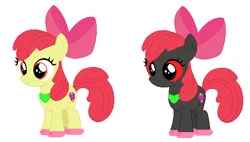 Size: 628x356 | Tagged: artist needed, safe, anonymous artist, artist:selenaede, derpibooru import, apple bloom, earth pony, ghoul, pony, undead, zombie, zombie pony, story of the blanks, alternate design, apple bloom's bow, ballet slippers, blanked apple bloom, bow, clothes, female, filly, foal, hair bow, headcanon, headcanon in the description, image, png, scarf, smiling, solo, solo female