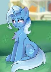 Size: 2150x3035 | Tagged: safe, artist:pozya1007, derpibooru import, trixie, pony, unicorn, angry, blushing, cute, derpibooru exclusive, diatrixes, female, g4, horn, image, madorable, mare, png, simple background, solo