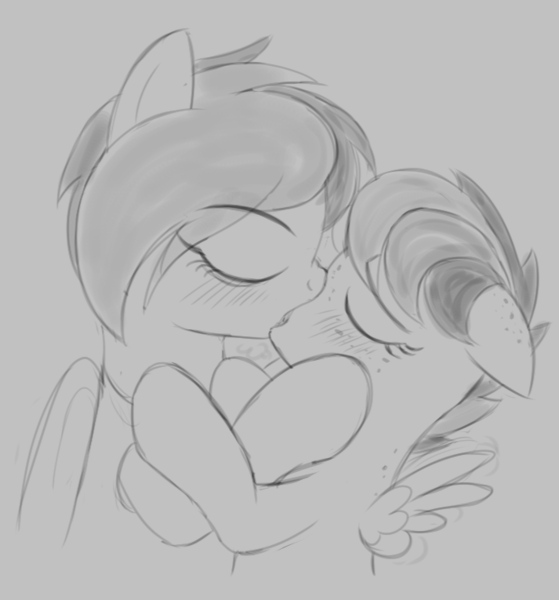 Size: 713x765 | Tagged: safe, artist:dtcx97, derpibooru import, oc, oc:apogee, oc:delta vee, unofficial characters only, pegasus, pony, age difference, eyes closed, female, females only, filly, foal, foalcon, image, incest, kissing, lesbian, mare, mare on filly, monochrome, mother and child, mother and daughter, png, underage, wings