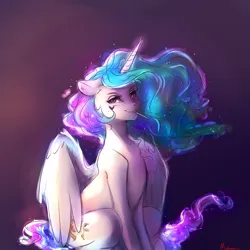 Size: 4000x4000 | Tagged: safe, artist:miokomata, derpibooru import, princess celestia, alicorn, pony, absurd resolution, candy, female, floppy ears, food, g4, heart, image, lidded eyes, lollipop, looking at you, mare, partially open wings, png, sitting, smiling, smiling at you, solo, wings