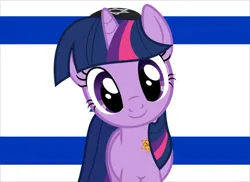 Size: 800x582 | Tagged: safe, edit, editor:brutalpony, ponerpics import, twilight sparkle, unicorn, flag, image, israel, jew, jewish twilight, kippah, png, unicorn twilight