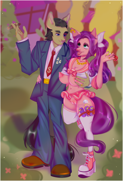 Size: 3330x4884 | Tagged: explicit, artist:kittencoffin, derpibooru import, filthy rich, spoiled rich, anthro, bottomless, braless, breasts, busty spoiled rich, candy, cleavage, clothes, duo male and female, ear piercing, egg vibrator, food, high heels, image, lollipop, microskirt, milf, miniskirt, nipple piercing, nipples, no underwear, nudity, partial nudity, piercing, png, school uniform, sex toy, shoes, skirt, slut, spoiled bimbo, spoiled bitch, spoiled milf, spoiled slut, stupid sexy spoiled rich, useless clothing, vagina, vibrator