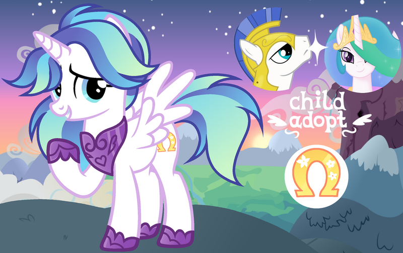 Size: 1280x806 | Tagged: safe, artist:vi45, derpibooru import, princess celestia, oc, alicorn, pony, female, image, mare, offspring, parent:princess celestia, parent:royal guard, parents:guardlestia, png, royal guard